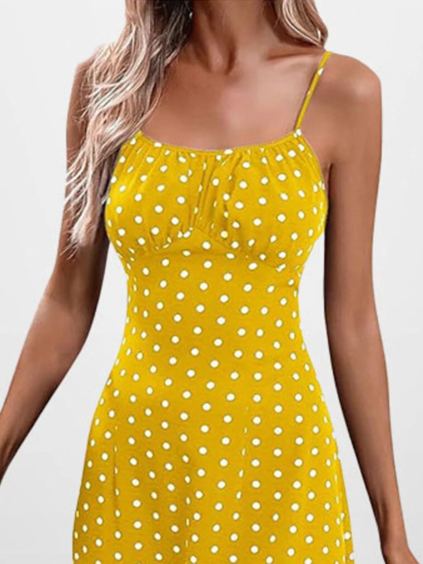 Full Size Slit Printed Cami Midi Dress - Be Bliss Boutique