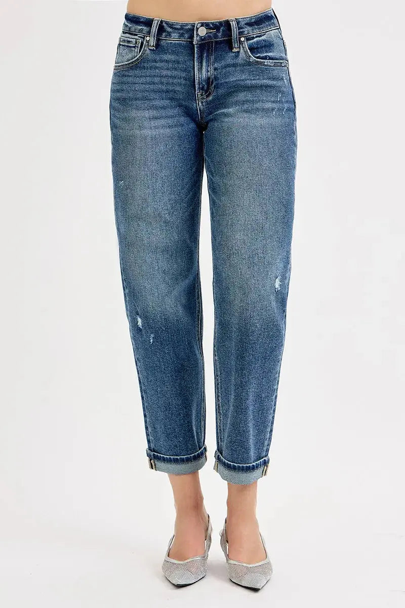 Low-Rise Crop Boyfriend RISEN Jeans – Full & Plus Size - Be Bliss Boutique