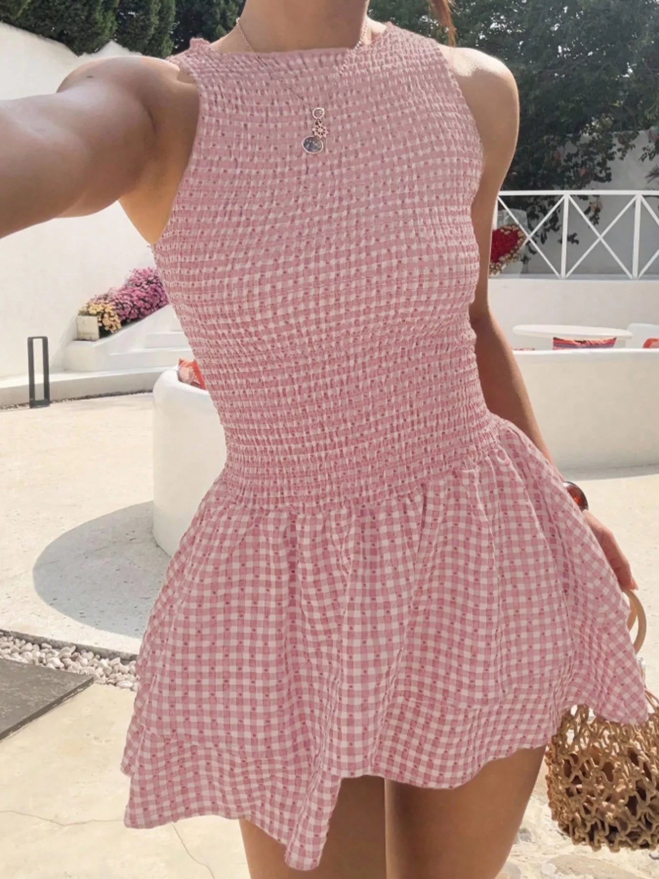Smocked Gingham Mini Dress - Be Bliss Boutique
