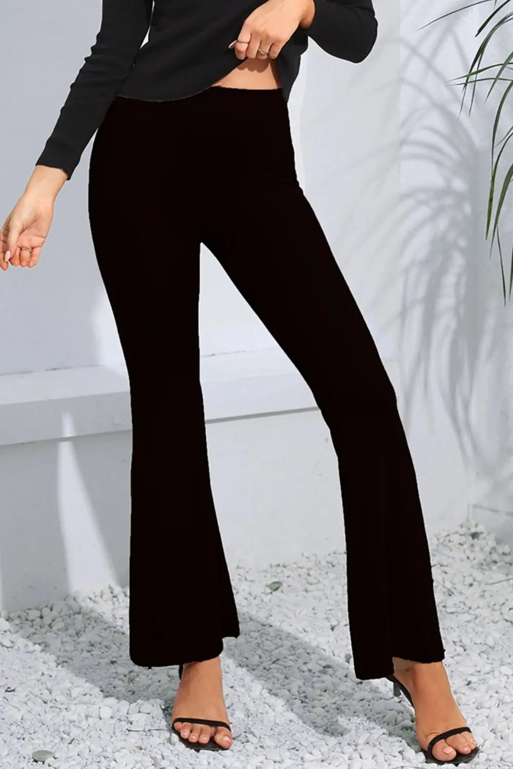 High Waist Flare Pants Long - Be Bliss Boutique