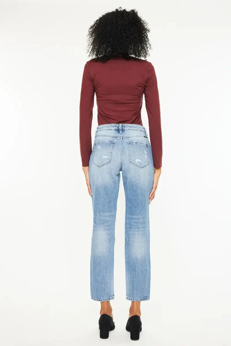 High Rise Distressed Kancan Boyfriend Jeans - Be Bliss Boutique