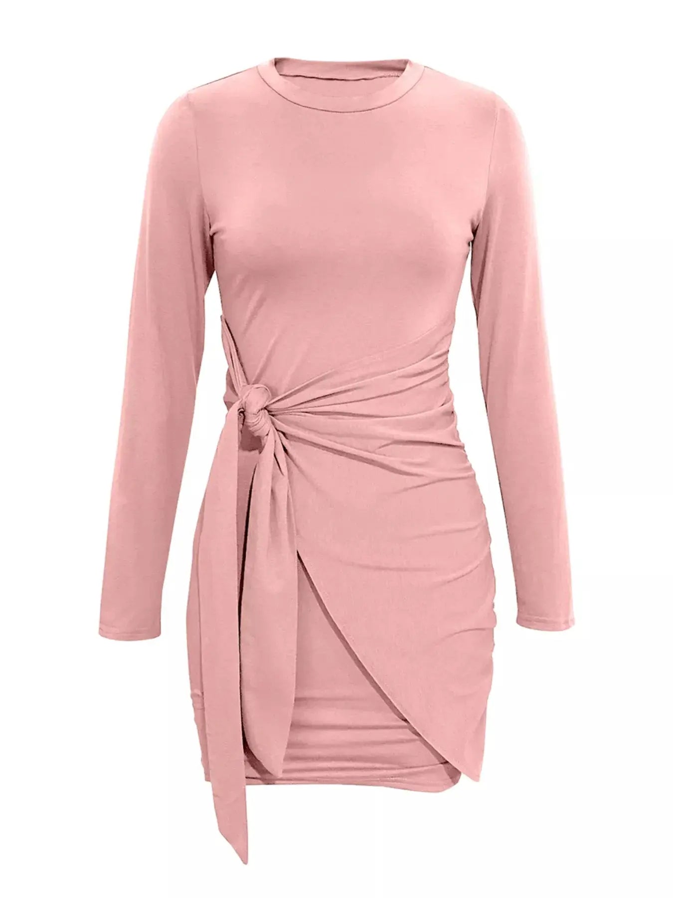 Round Neck Long Sleeve Bodycon Dress - Be Bliss Boutique