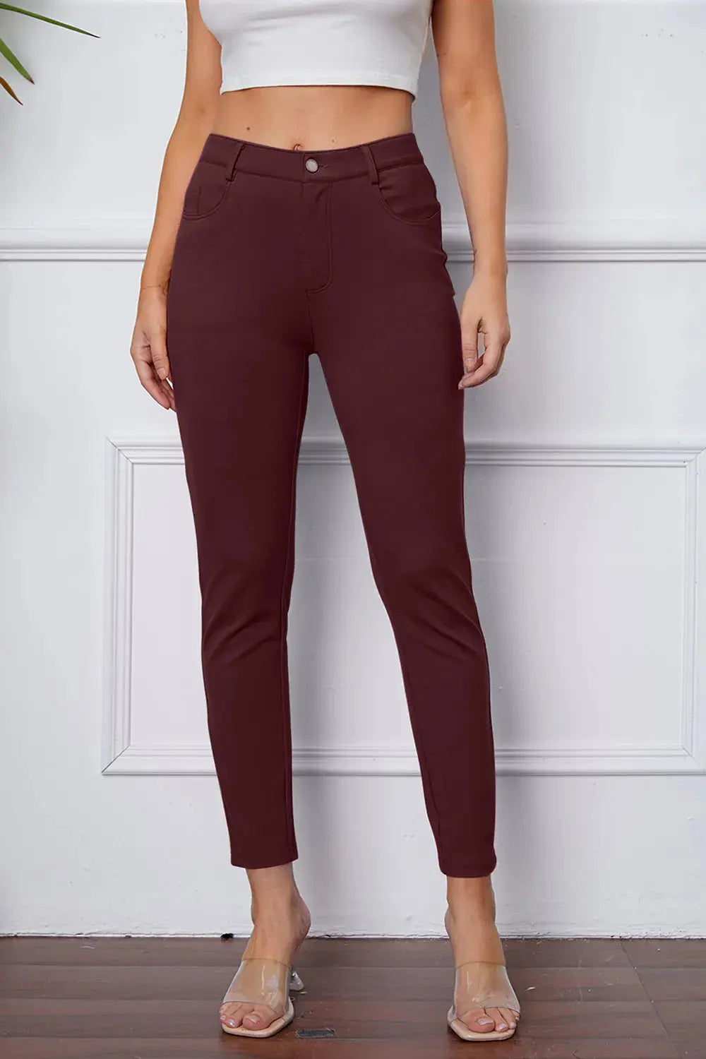 Basic BAE Full Size StretchyStitch High Waist Skinny Pants - Be Bliss Boutique
