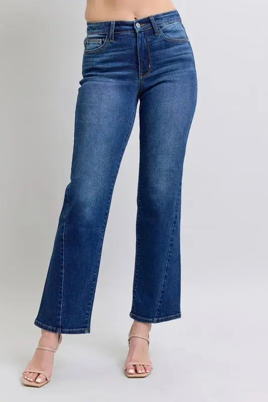 Plus Size Side Seam Detail Straight Leg Judy Blue Jeans - Be Bliss Boutique