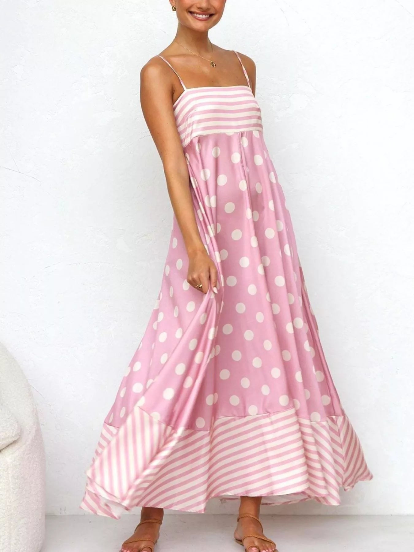 Printed Spaghetti Strap Maxi Dress - Be Bliss Boutique