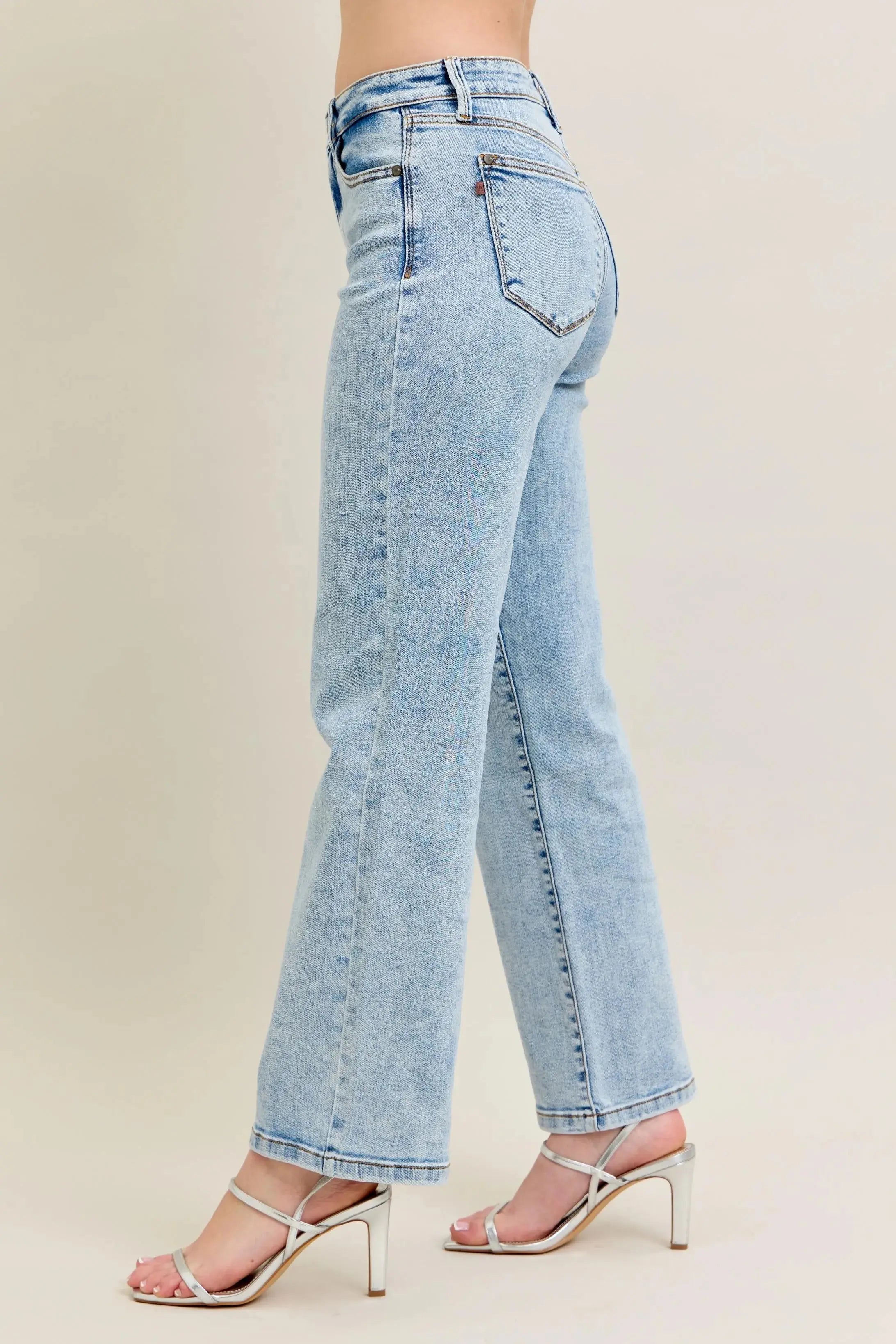 High Waist Stone Wash Straight Leg Judy Blue Jeans – Full & Plus Size - Be Bliss Boutique