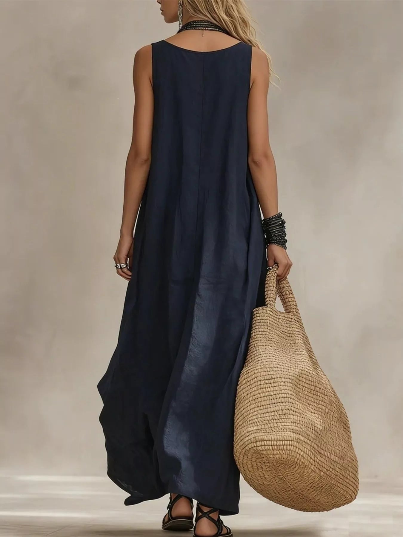 Full Size Scoop Neck Sleeveless Maxi Dress - Be Bliss Boutique
