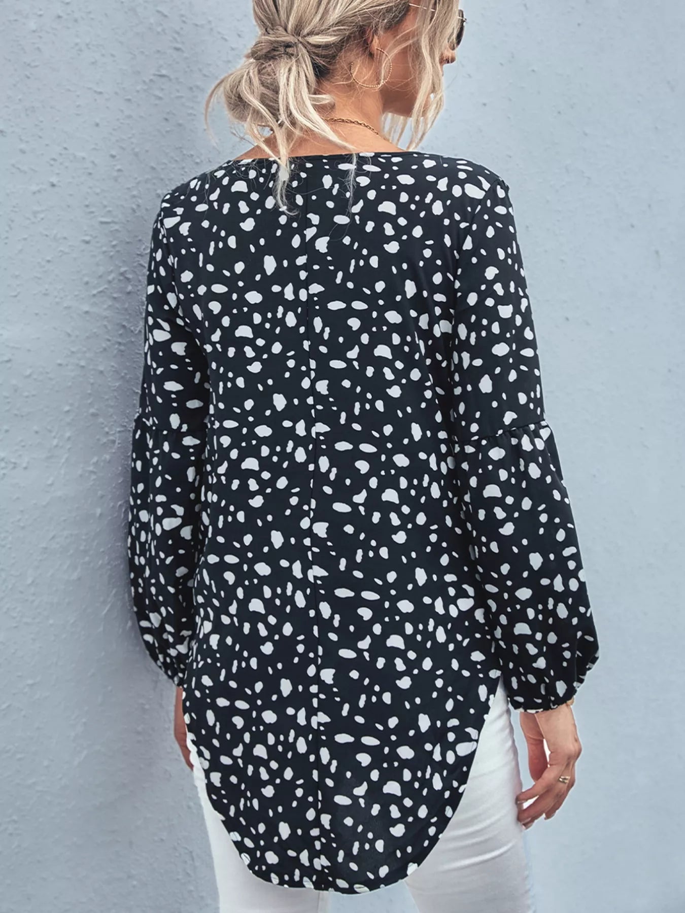 Animal Print V-Neck Blouse - Be Bliss Boutique