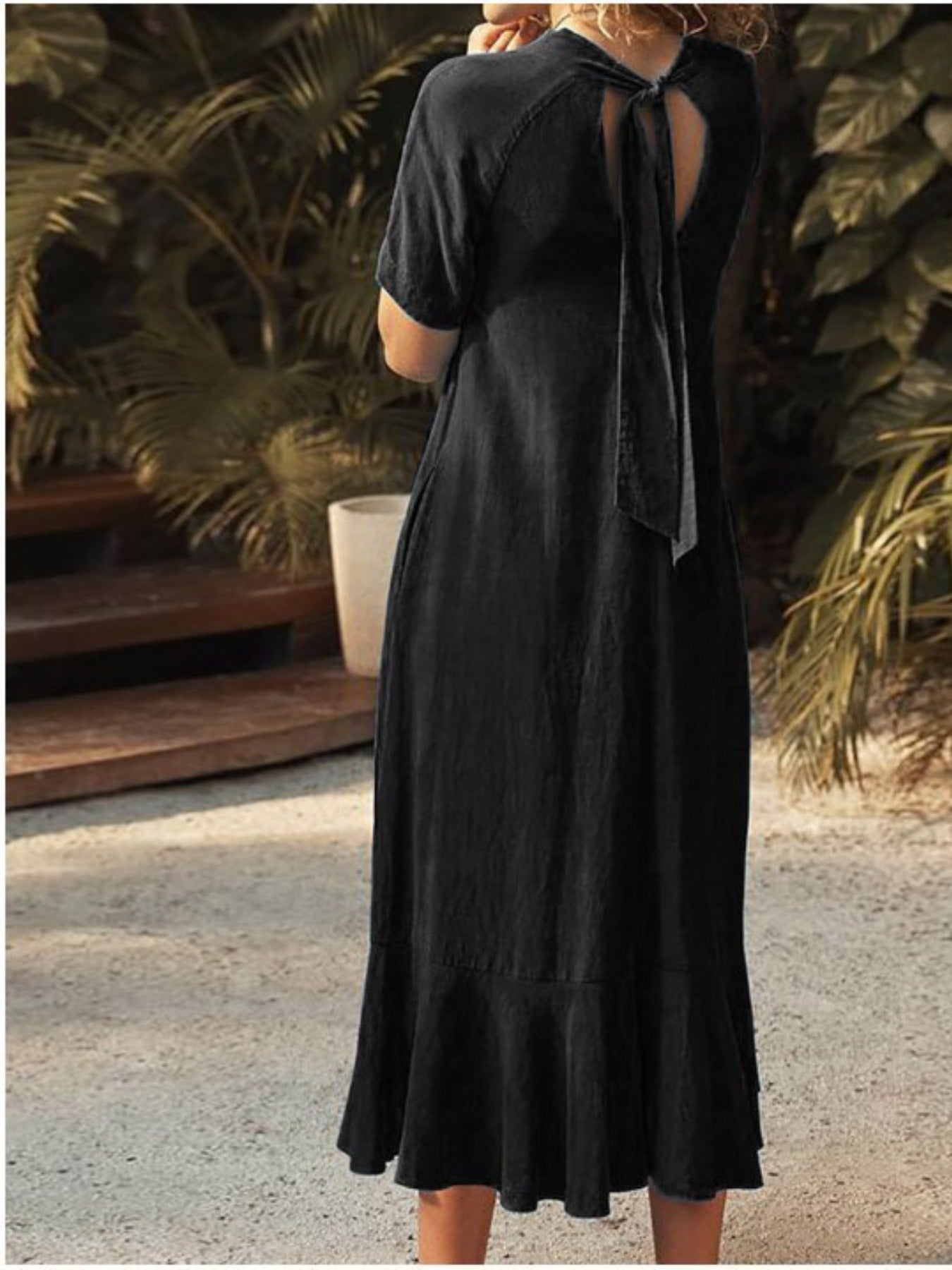 V Neck Short Sleeve Dress with Pockets - Be Bliss Boutique