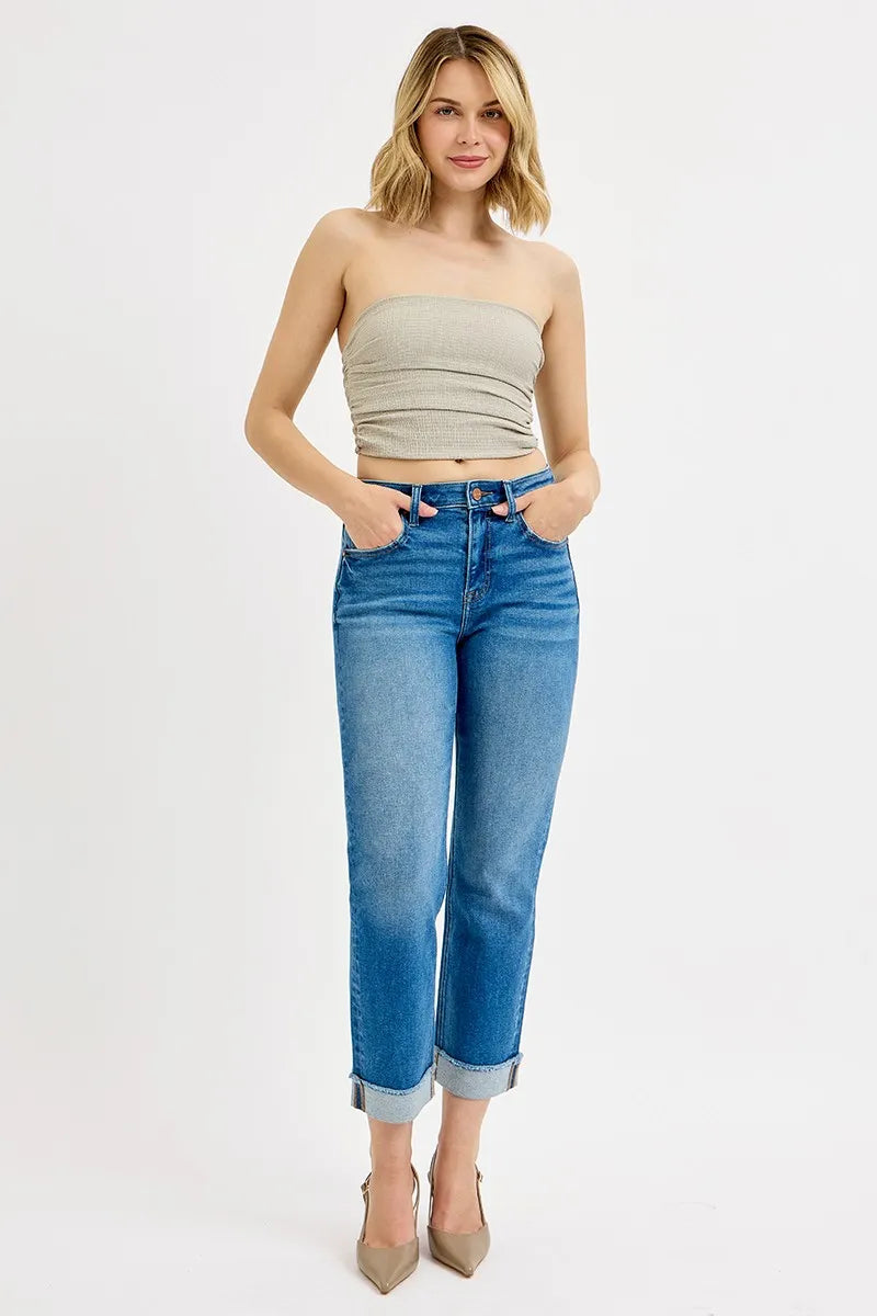 RISEN Jeans - Full Size High Rise Boyfriend Fit Ankle Jeans - Be Bliss Boutique