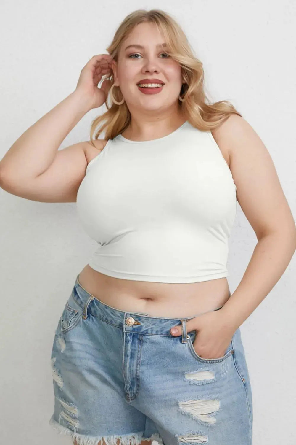 Basic Bae Full Size Round Neck Slim Fit Stretch Tank Top - Be Bliss Boutique