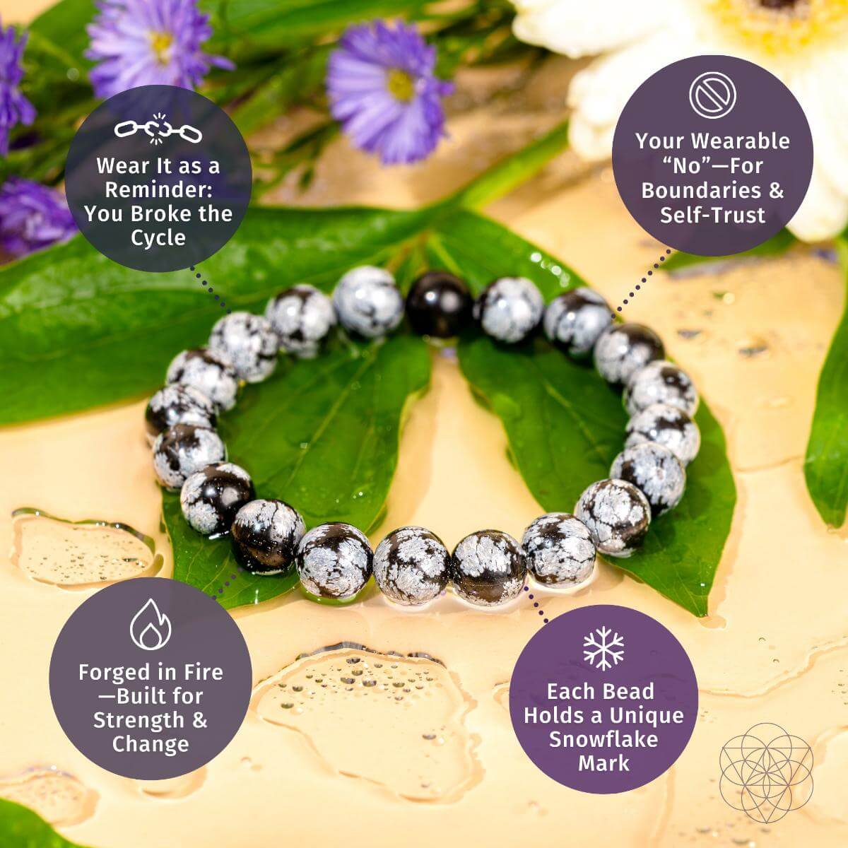 The Pattern Breaker – Snowflake Obsidian Bracelet - Be Bliss Boutique