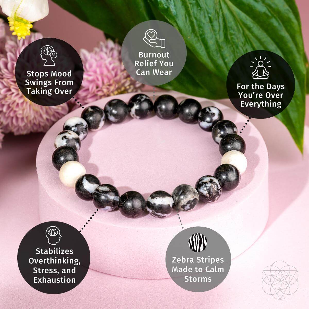 Permission to Pause - The Zebra Jasper Bracelet - Be Bliss Boutique