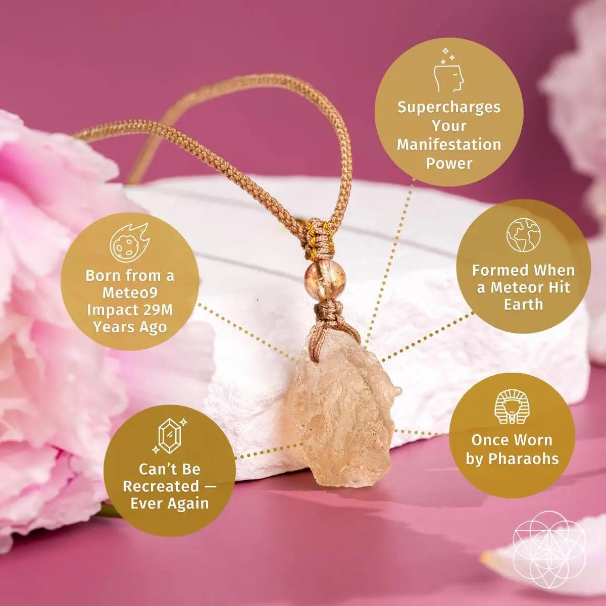 The Destiny Relic – Libyan Desert Glass Pendant Necklace - Be Bliss Boutique