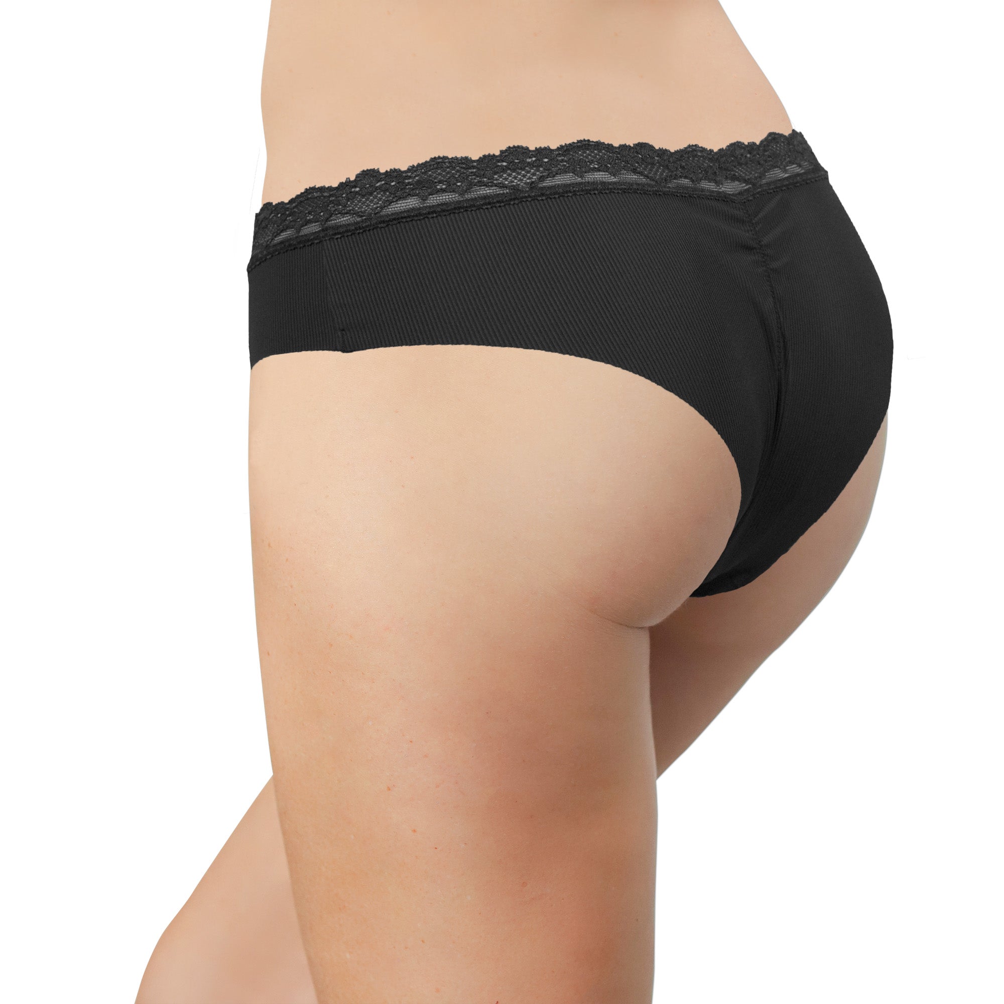 Laser Cut Rib Cheeky with Lace Waist, XS-2X - Be Bliss Boutique