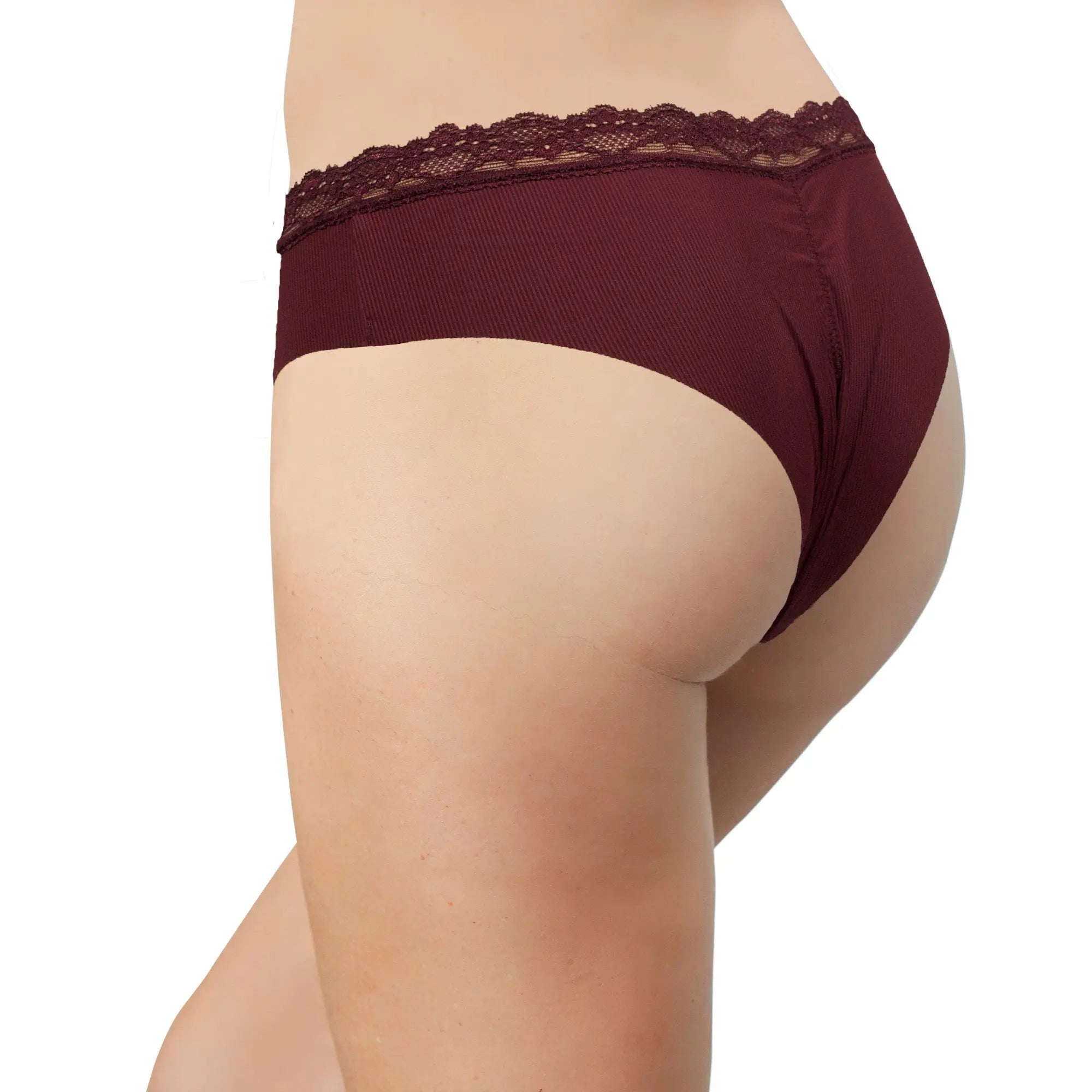 Laser Cut Rib Cheeky with Lace Waist, XS-2X - Be Bliss Boutique