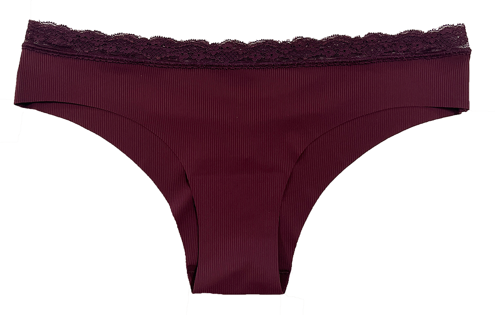 Laser Cut Rib Cheeky with Lace Waist, XS-2X - Be Bliss Boutique