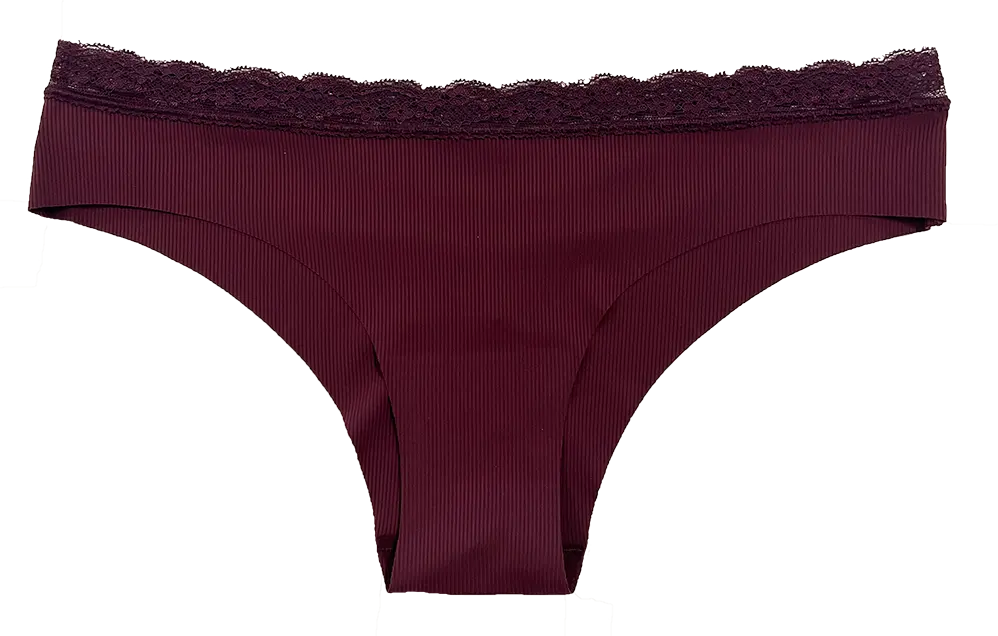 Laser Cut Rib Cheeky with Lace Waist, XS-2X - Be Bliss Boutique
