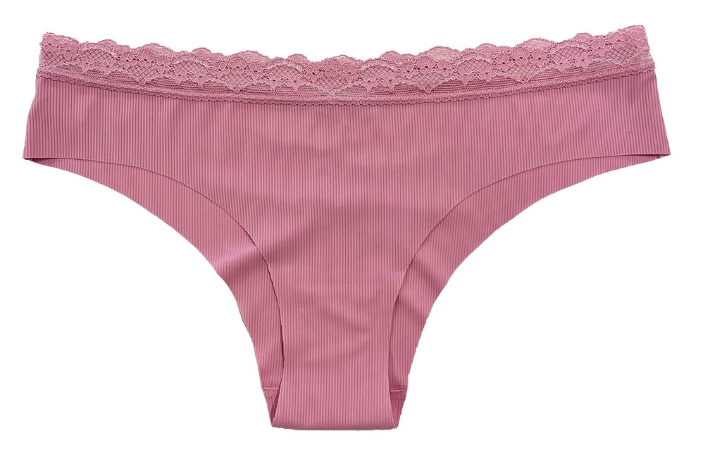 Laser Cut Rib Cheeky with Lace Waist, XS-2X - Be Bliss Boutique