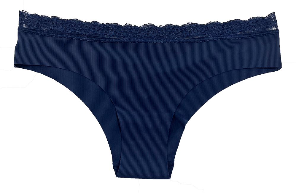 Laser Cut Rib Cheeky with Lace Waist, XS-2X - Be Bliss Boutique