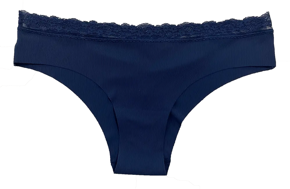 Laser Cut Rib Cheeky with Lace Waist, XS-2X - Be Bliss Boutique