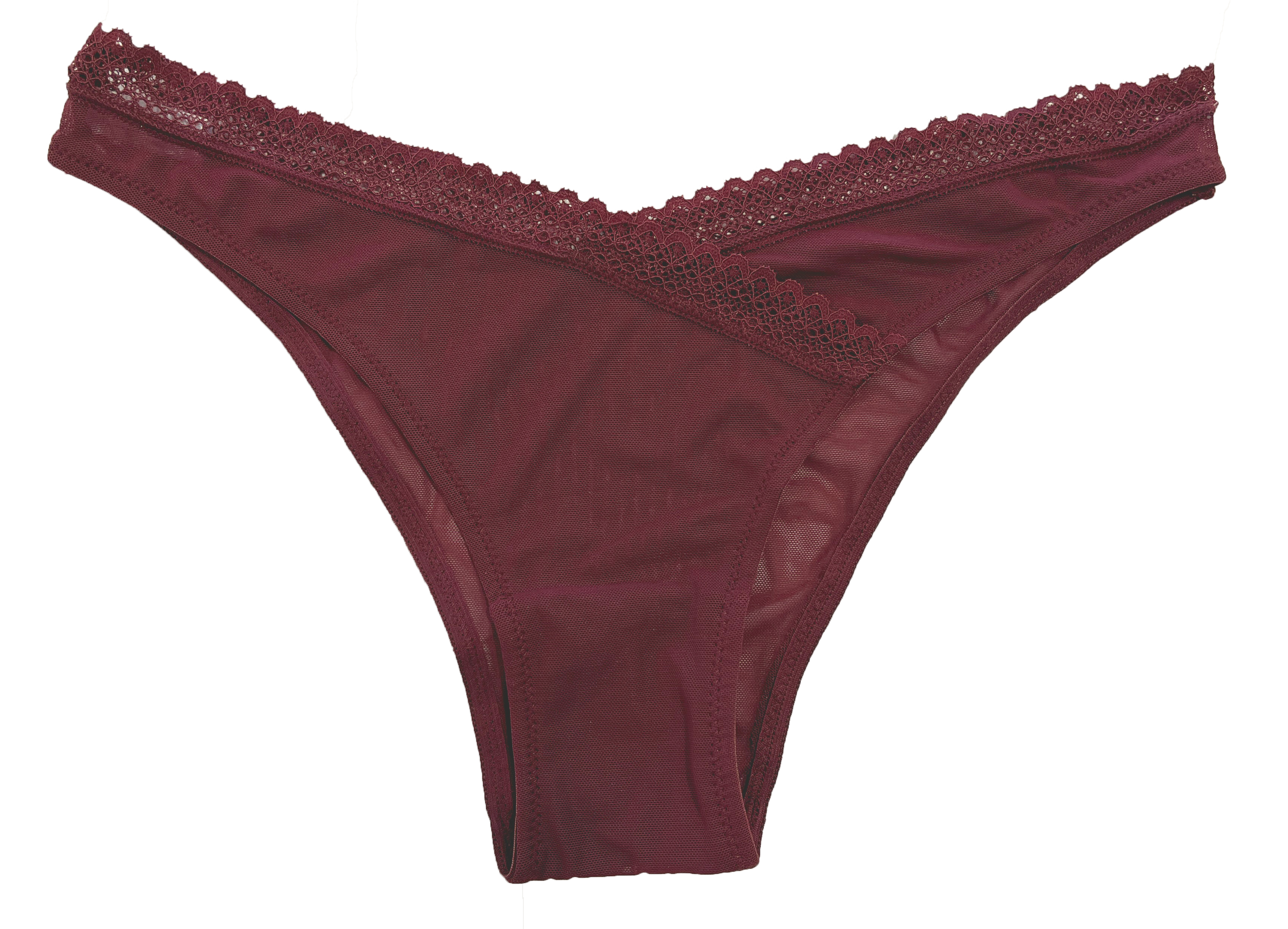 V-Front Mesh Cheeky with Lace, XS-2X - Be Bliss Boutique
