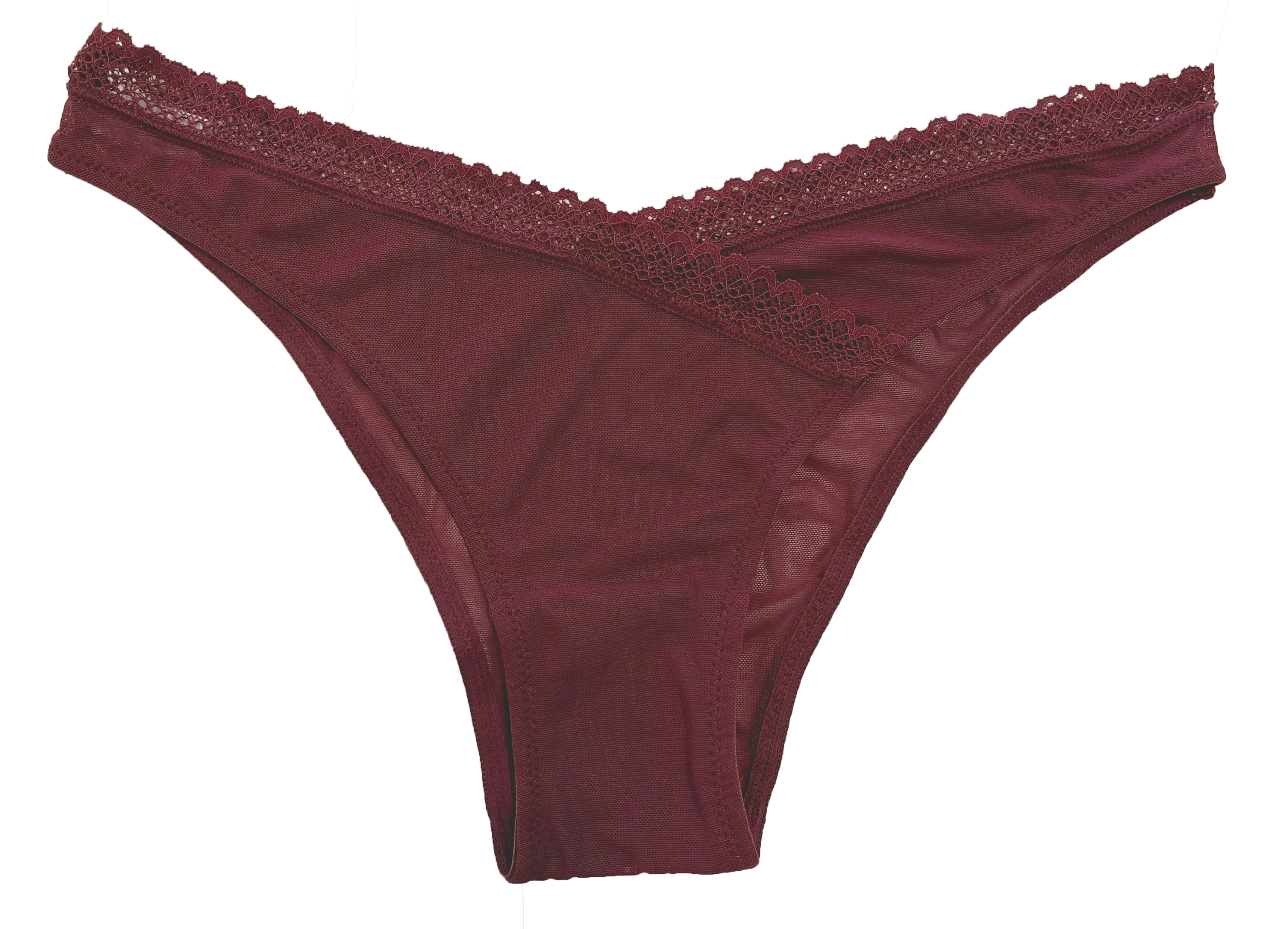 V-Front Mesh Cheeky with Lace, XS-2X - Be Bliss Boutique