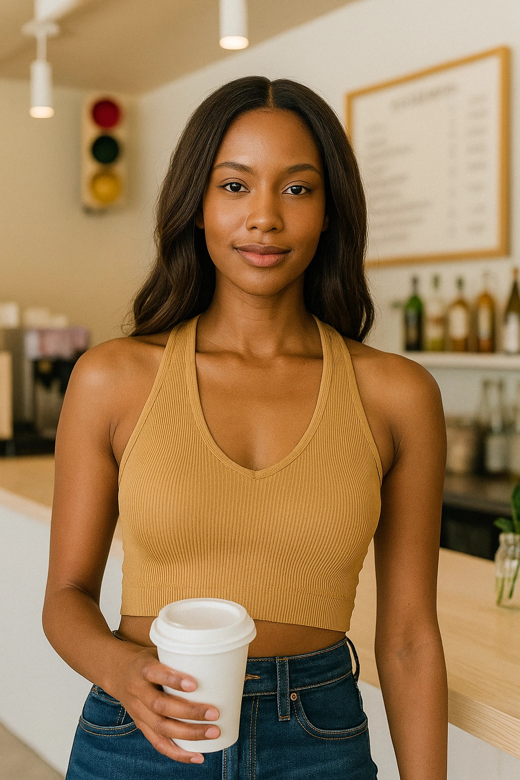 Zenana Seamless Ribbed Cropped Racerback Tank Top - Be Bliss Boutique