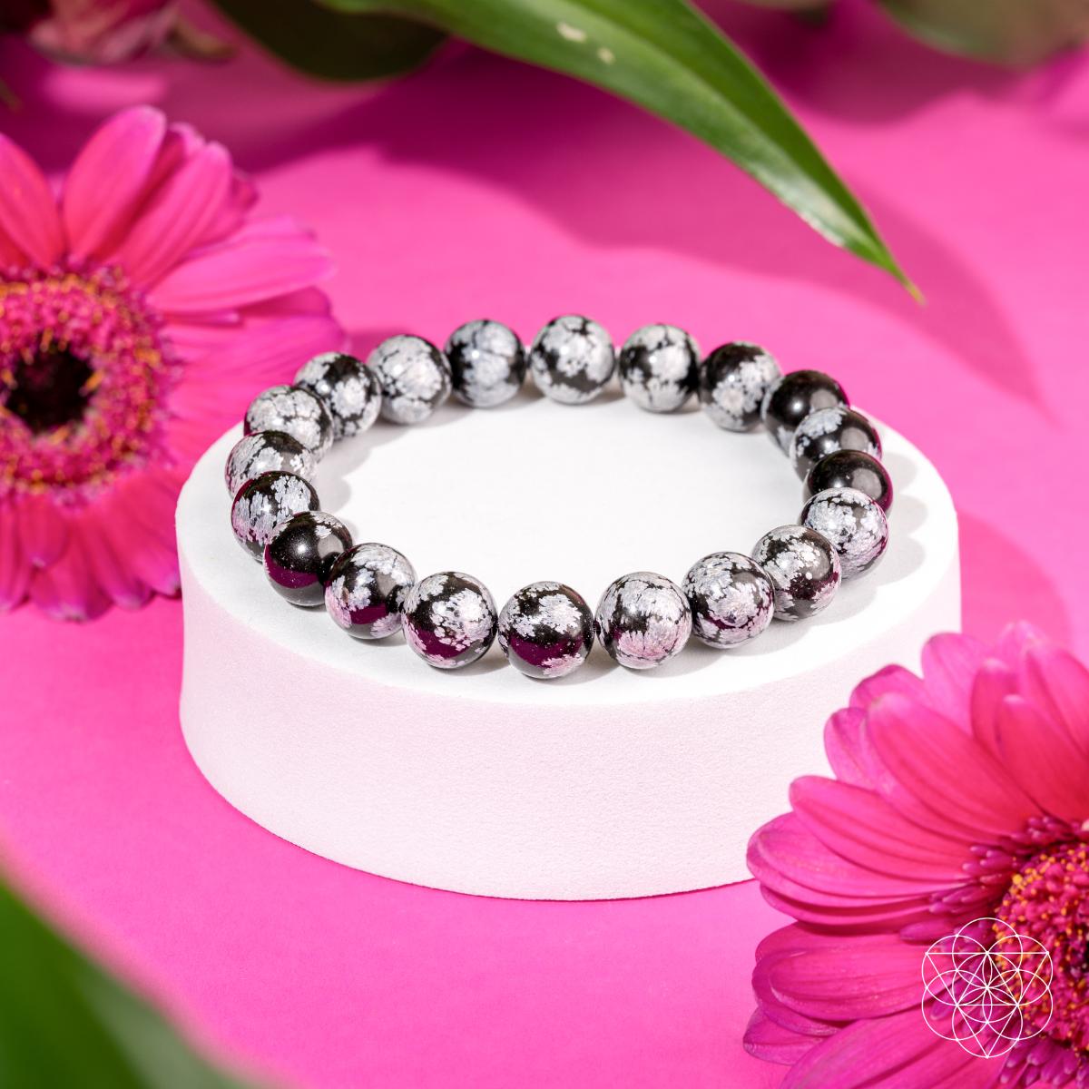 The Pattern Breaker – Snowflake Obsidian Bracelet - Be Bliss Boutique