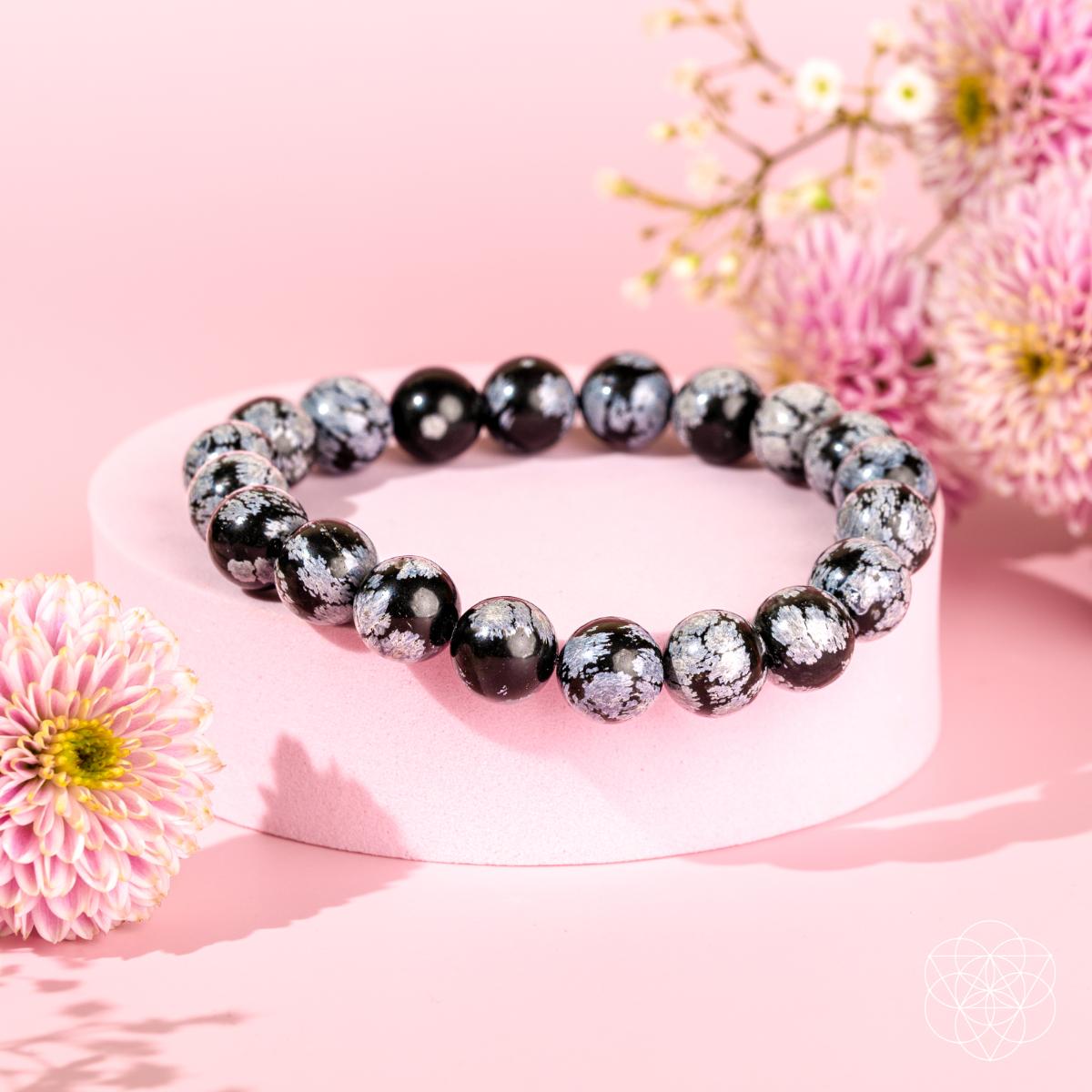 The Pattern Breaker – Snowflake Obsidian Bracelet - Be Bliss Boutique