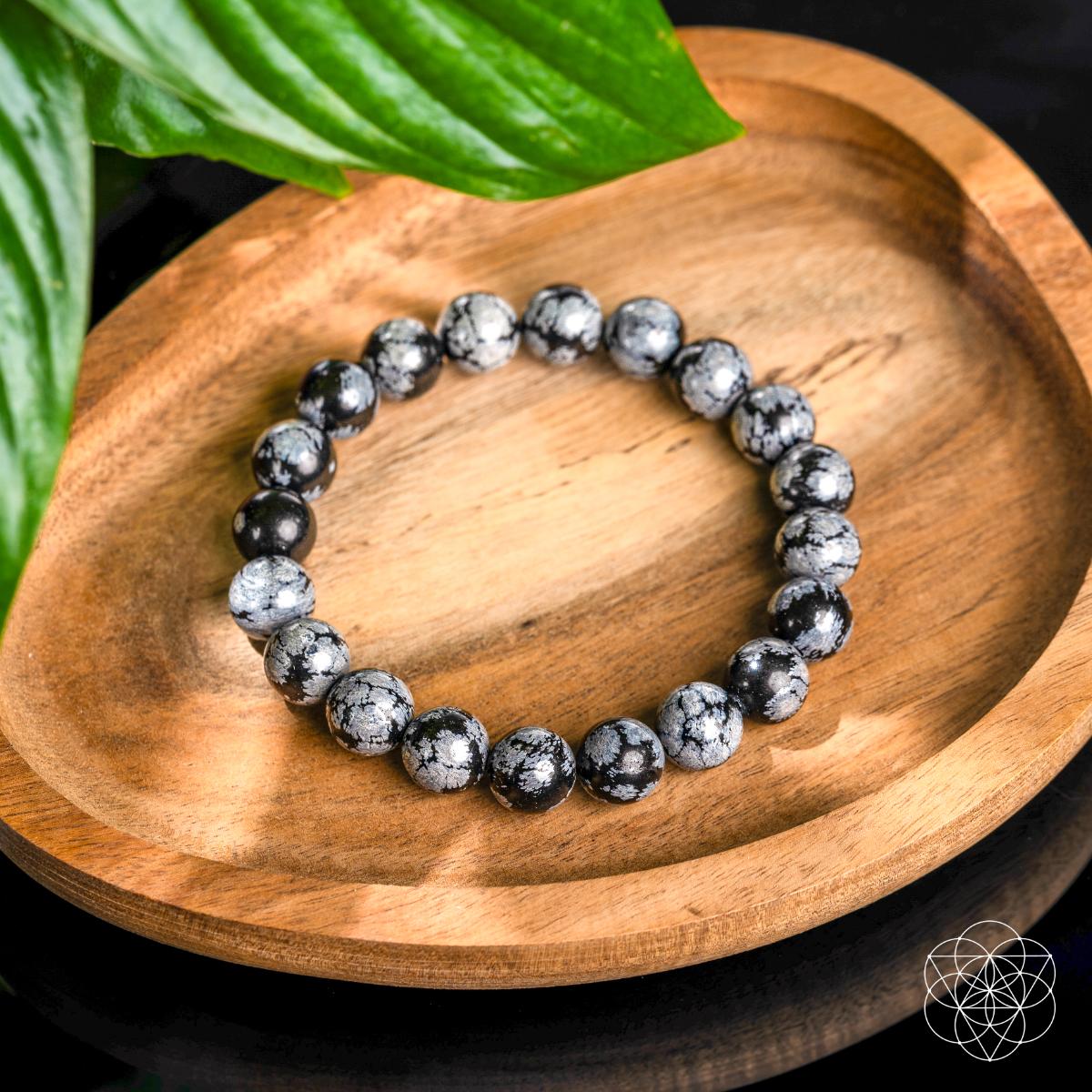 The Pattern Breaker – Snowflake Obsidian Bracelet - Be Bliss Boutique