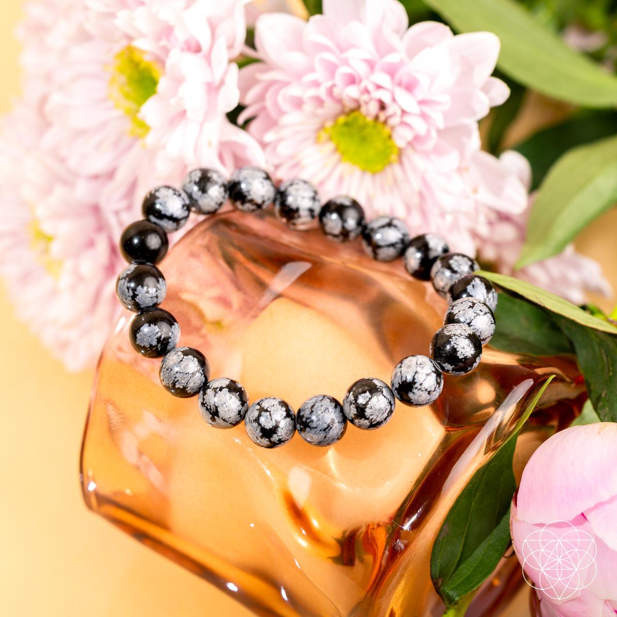 The Pattern Breaker – Snowflake Obsidian Bracelet - Be Bliss Boutique