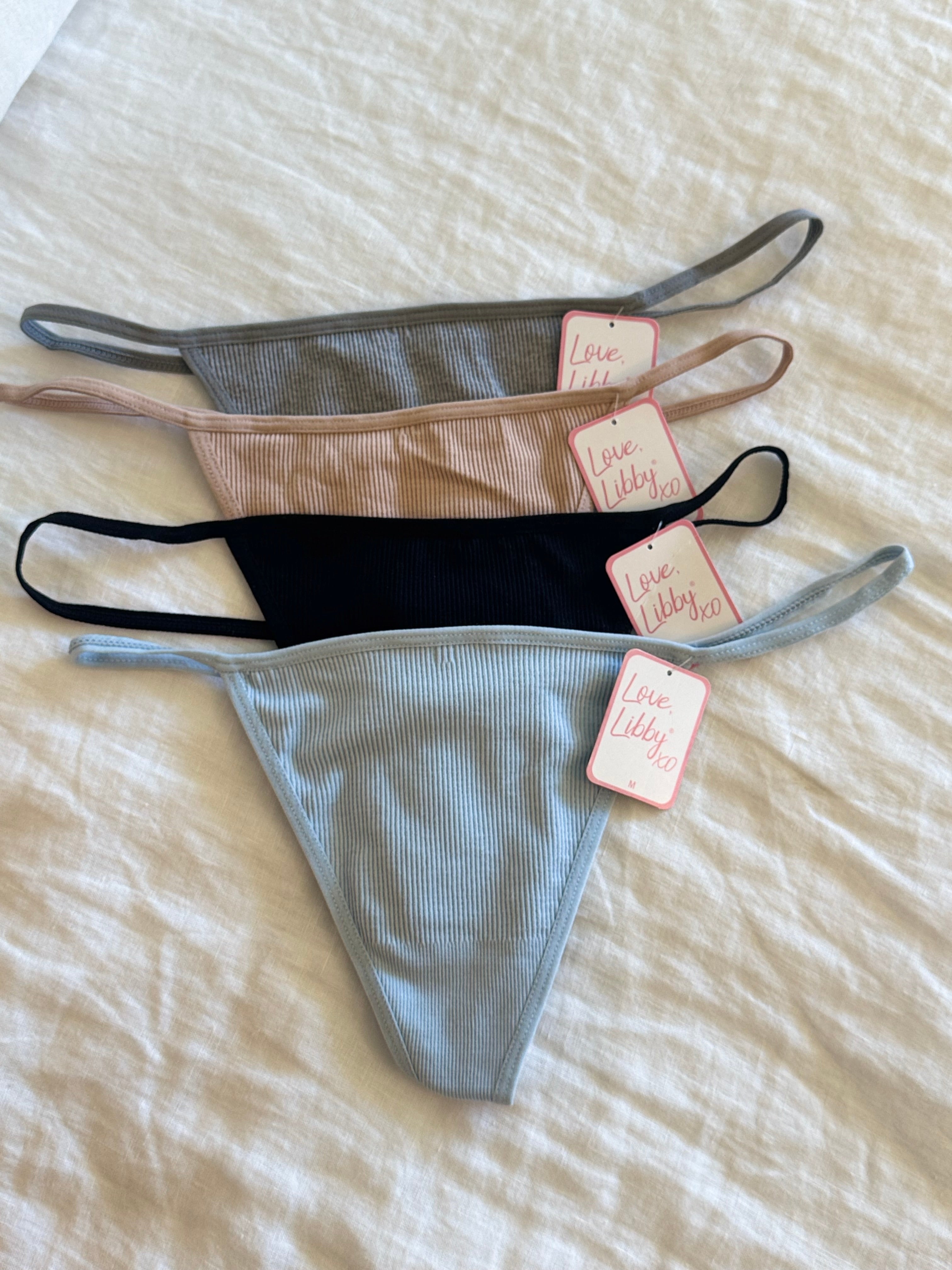 Seamless Rib Strappy Thong, XS-2X - Be Bliss Boutique