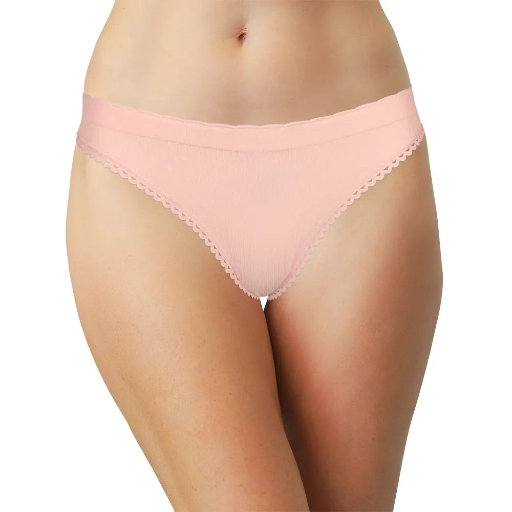 Seamless Textured Bikini with Picot Trim - Be Bliss Boutique