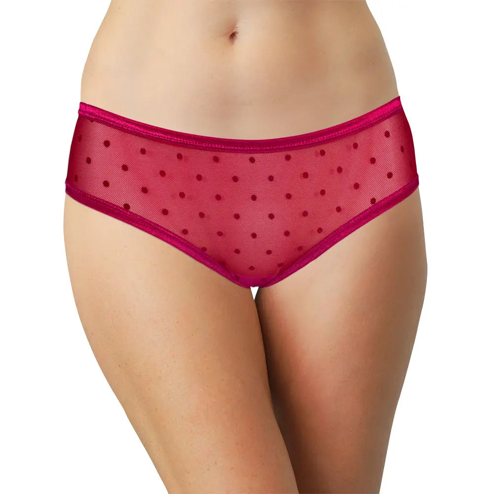 Polka Dot Mesh Bikini with Satin Trim - Be Bliss Boutique