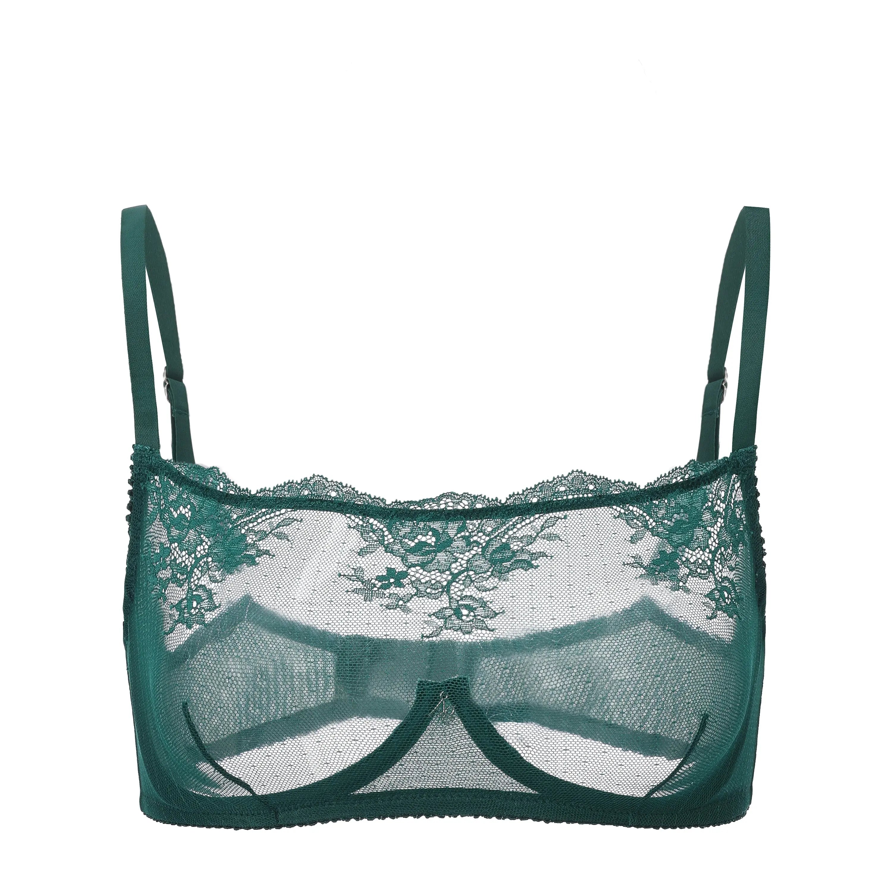Kim High Neck Sheer Lace Underwire Bra - Be Bliss Boutique