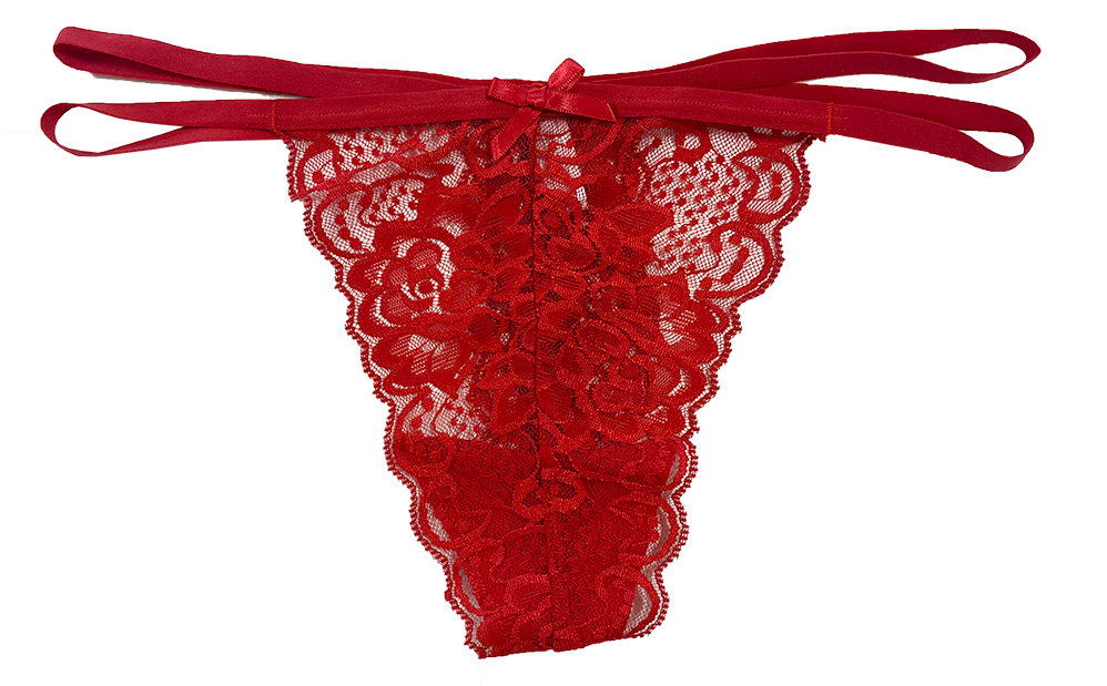 Lace Thong with Elastic Straps, XS- 2X - Be Bliss Boutique