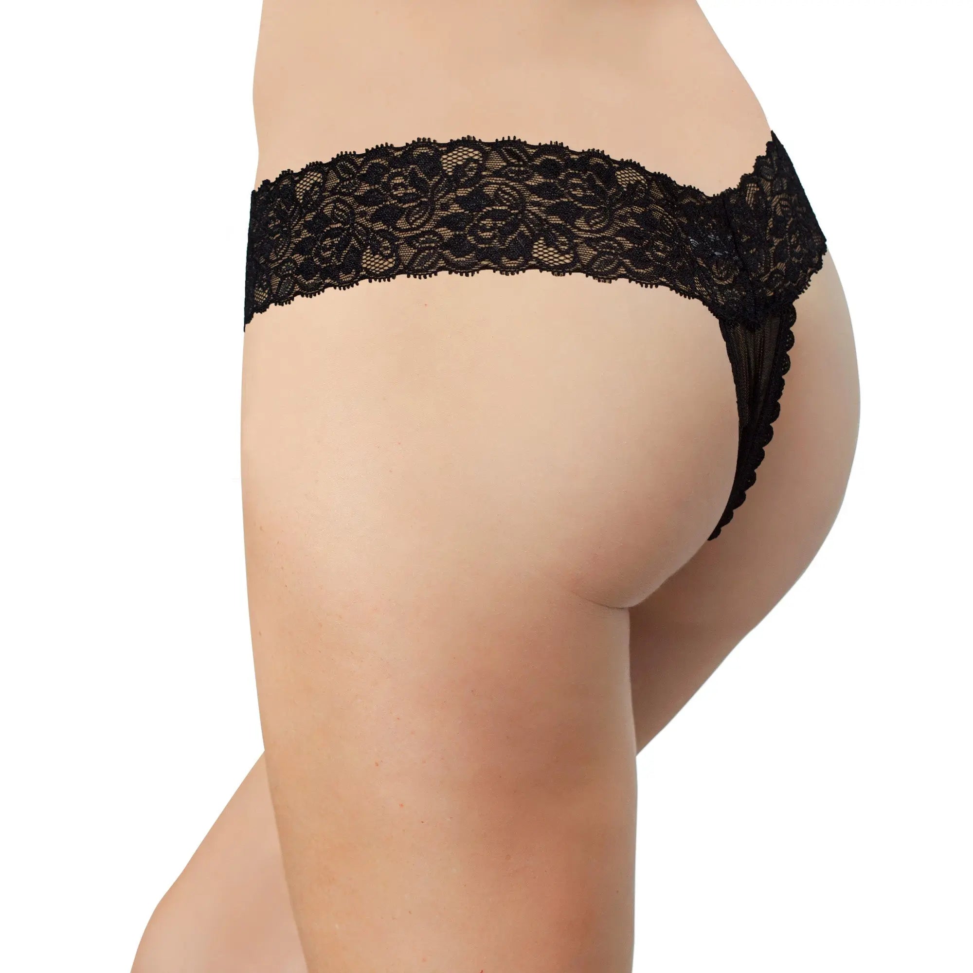 Mesh and Lace Classic Thong, XS- 2X - Be Bliss Boutique