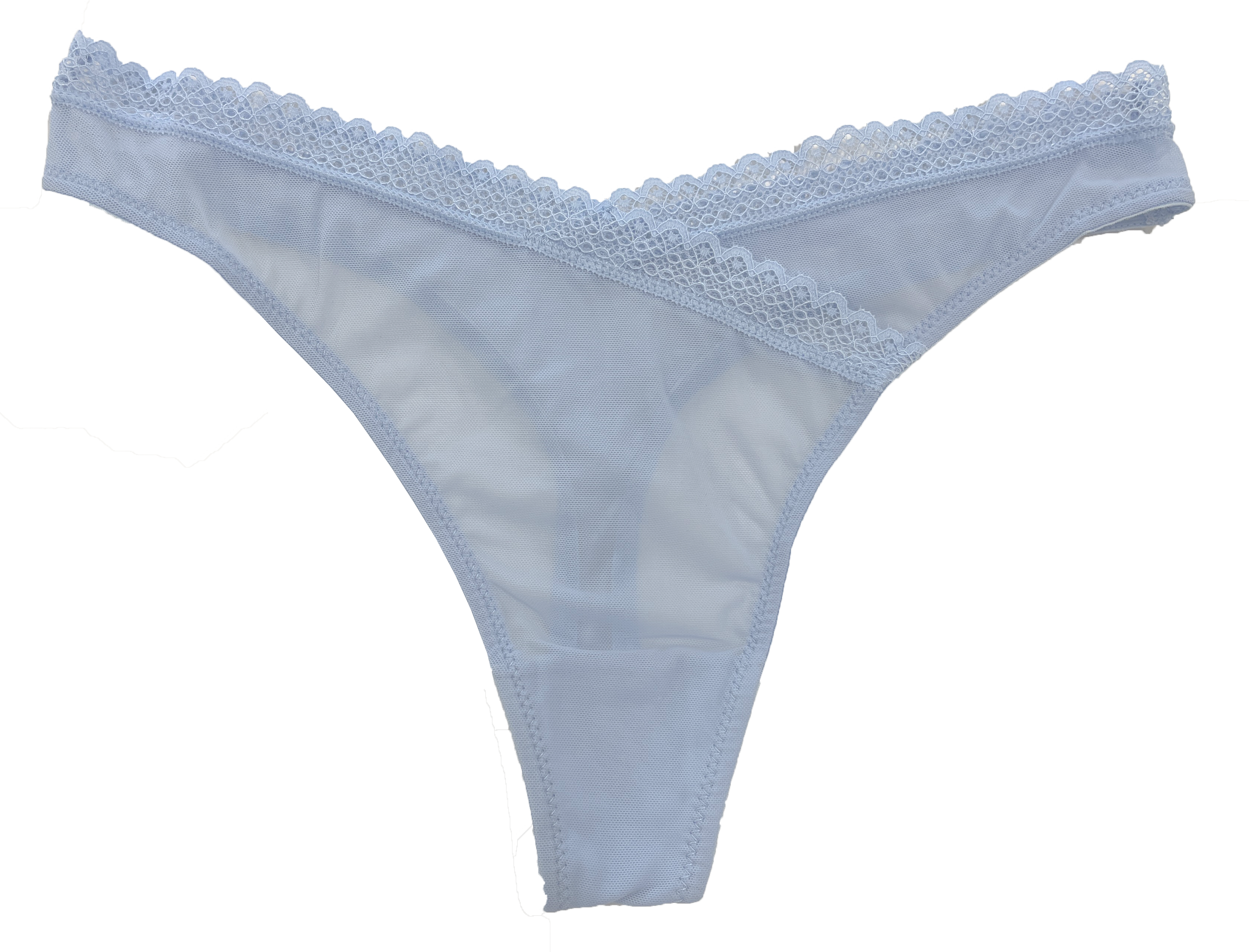 V-Front Mesh Thong with Lace, XS-2X - Be Bliss Boutique
