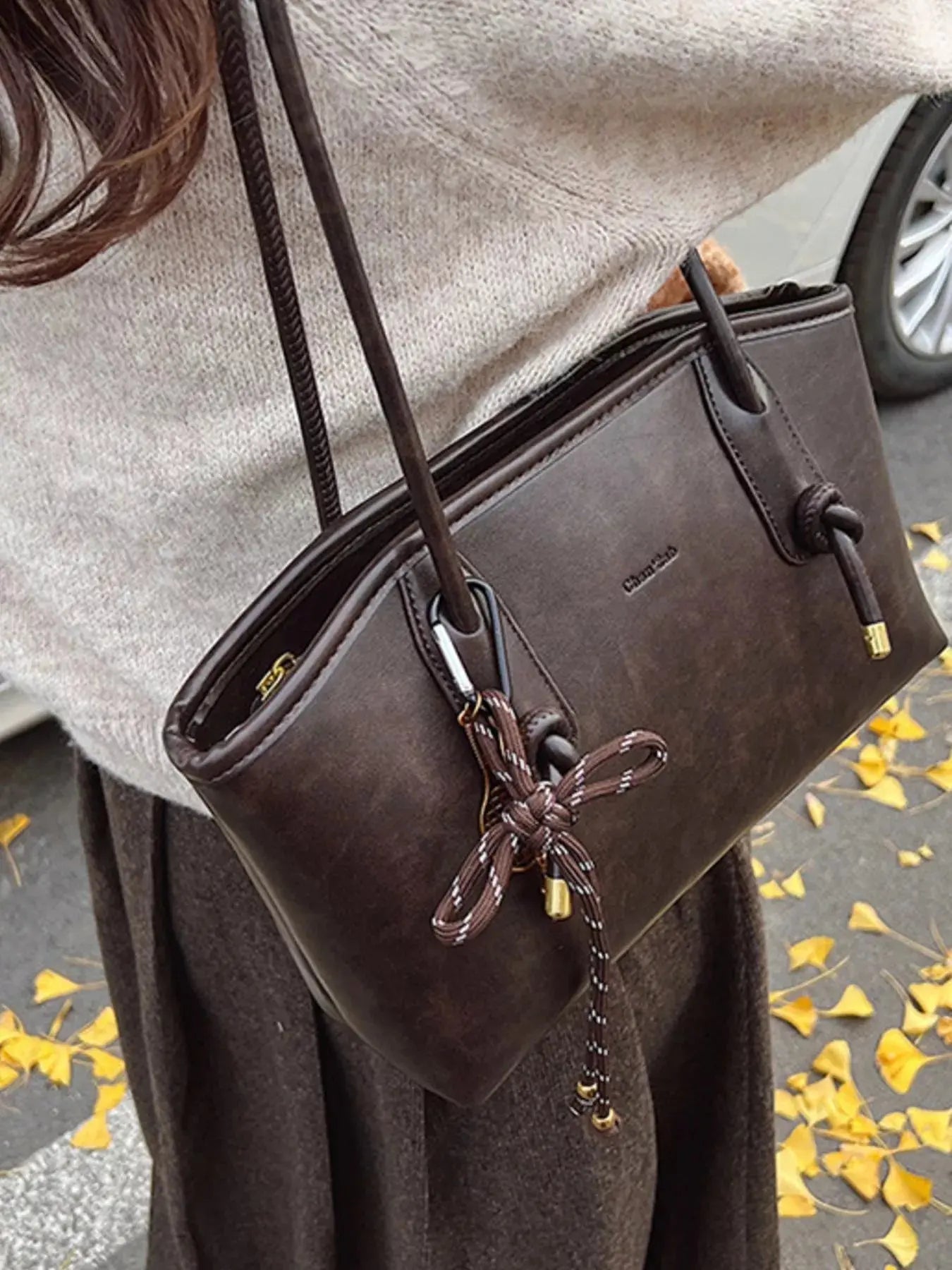 Vintage Style Leather Shoulder Bag - Be Bliss Boutique