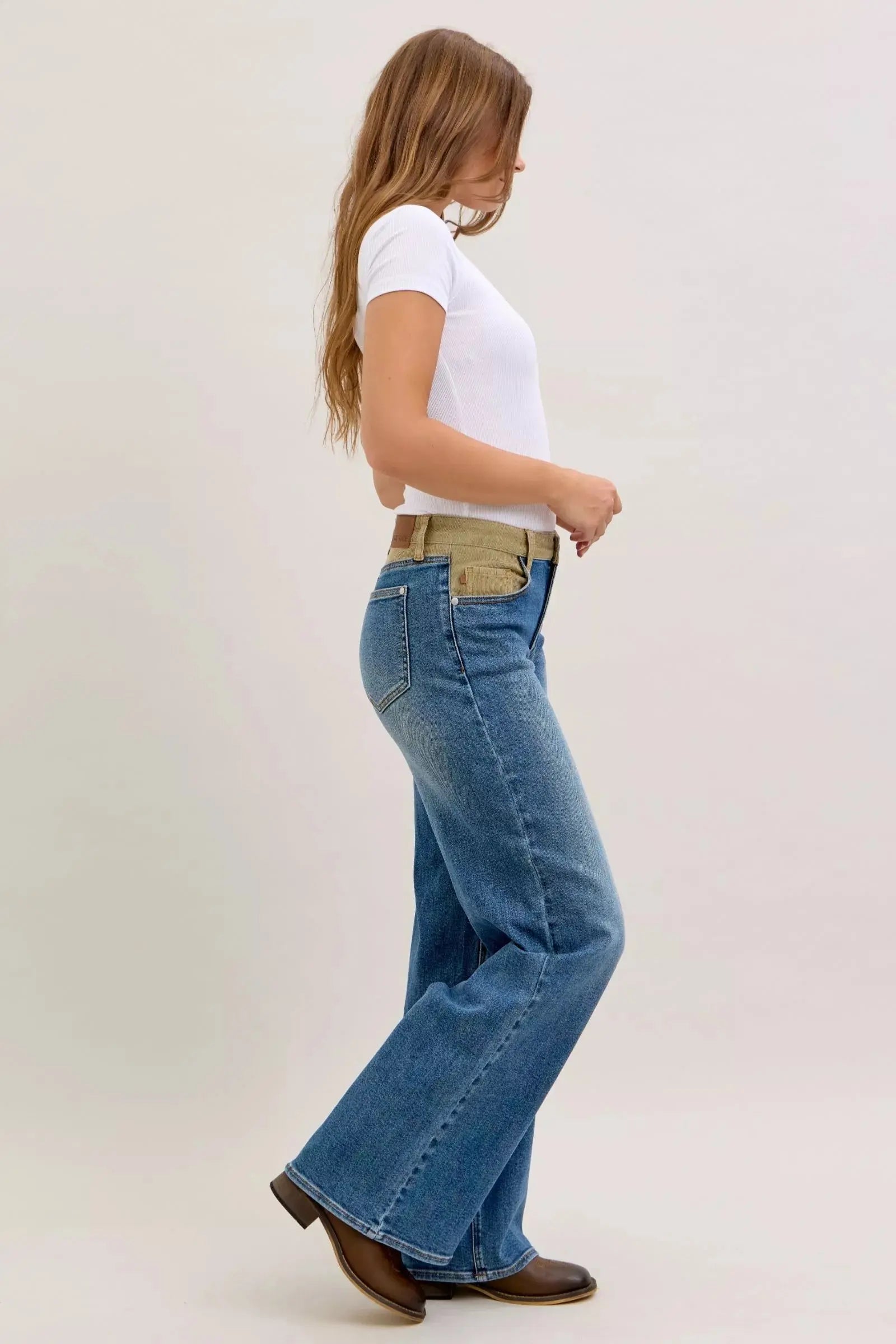 Judy Blue Jeans - MR Column Straight Jeans with Corduroy Waist - Be Bliss Boutique