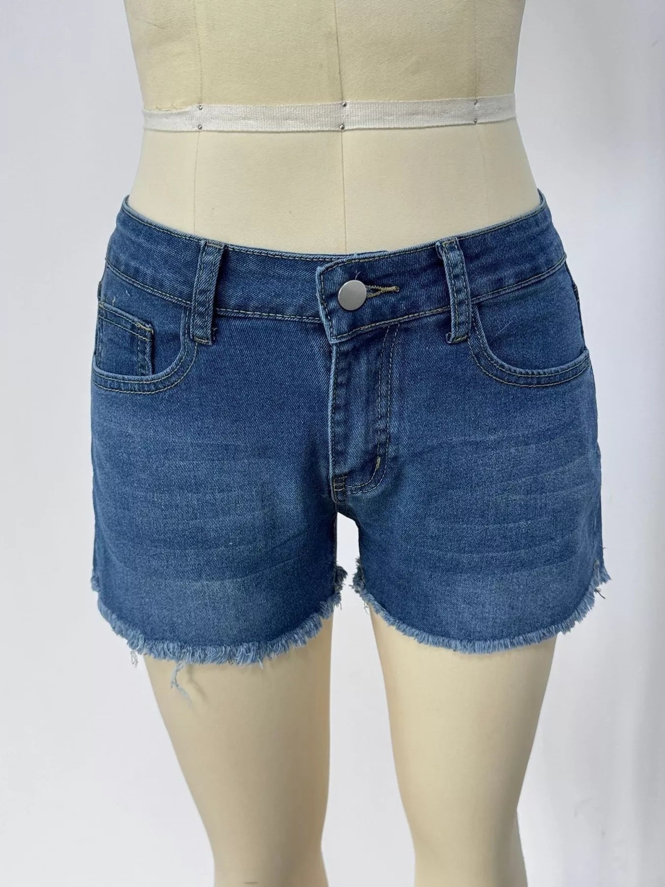 High Waist Raw Hem Denim Shorts - Be Bliss Boutique