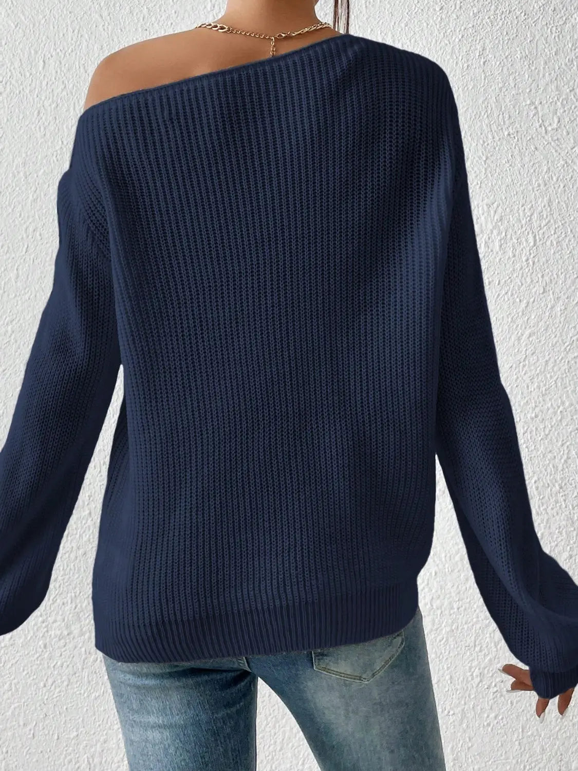 Honey Long Sleeve One Shoulder Sweater - Be Bliss Boutique