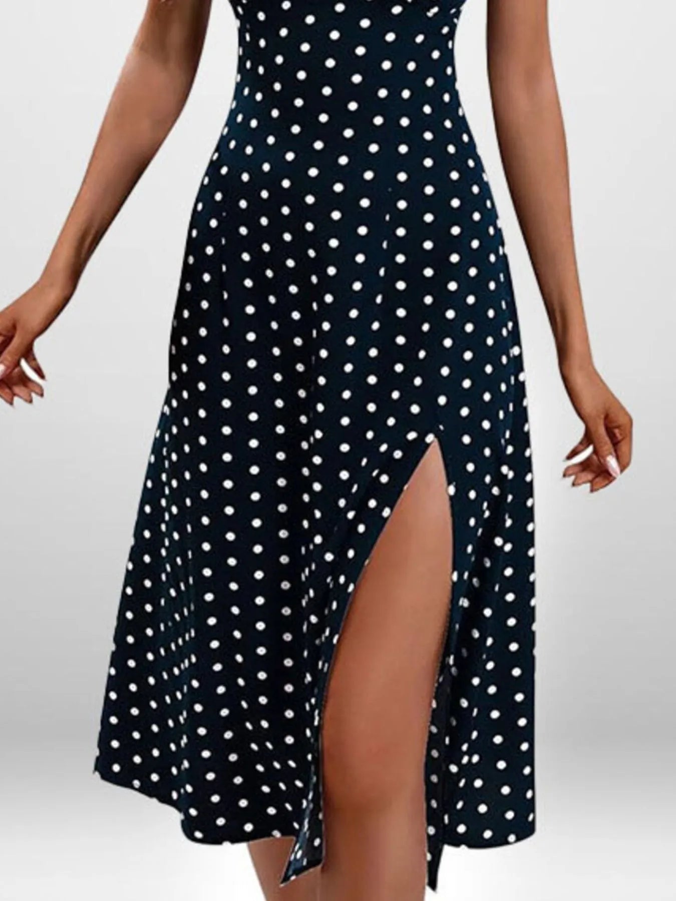 Full Size Slit Printed Cami Midi Dress - Be Bliss Boutique