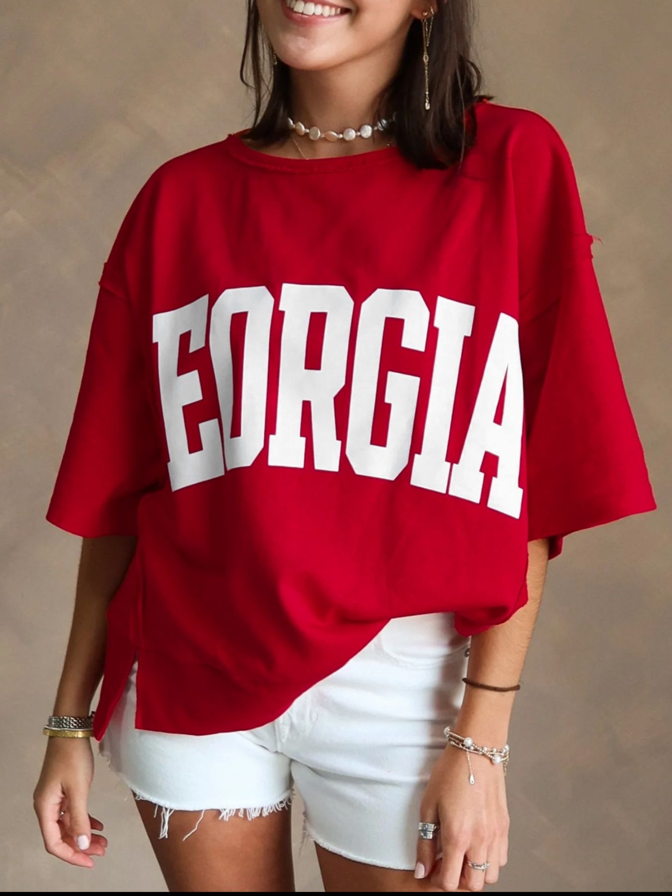 GEORGIA Raw Seam Oversized Drop Shoulder T Shirt - Be Bliss Boutique