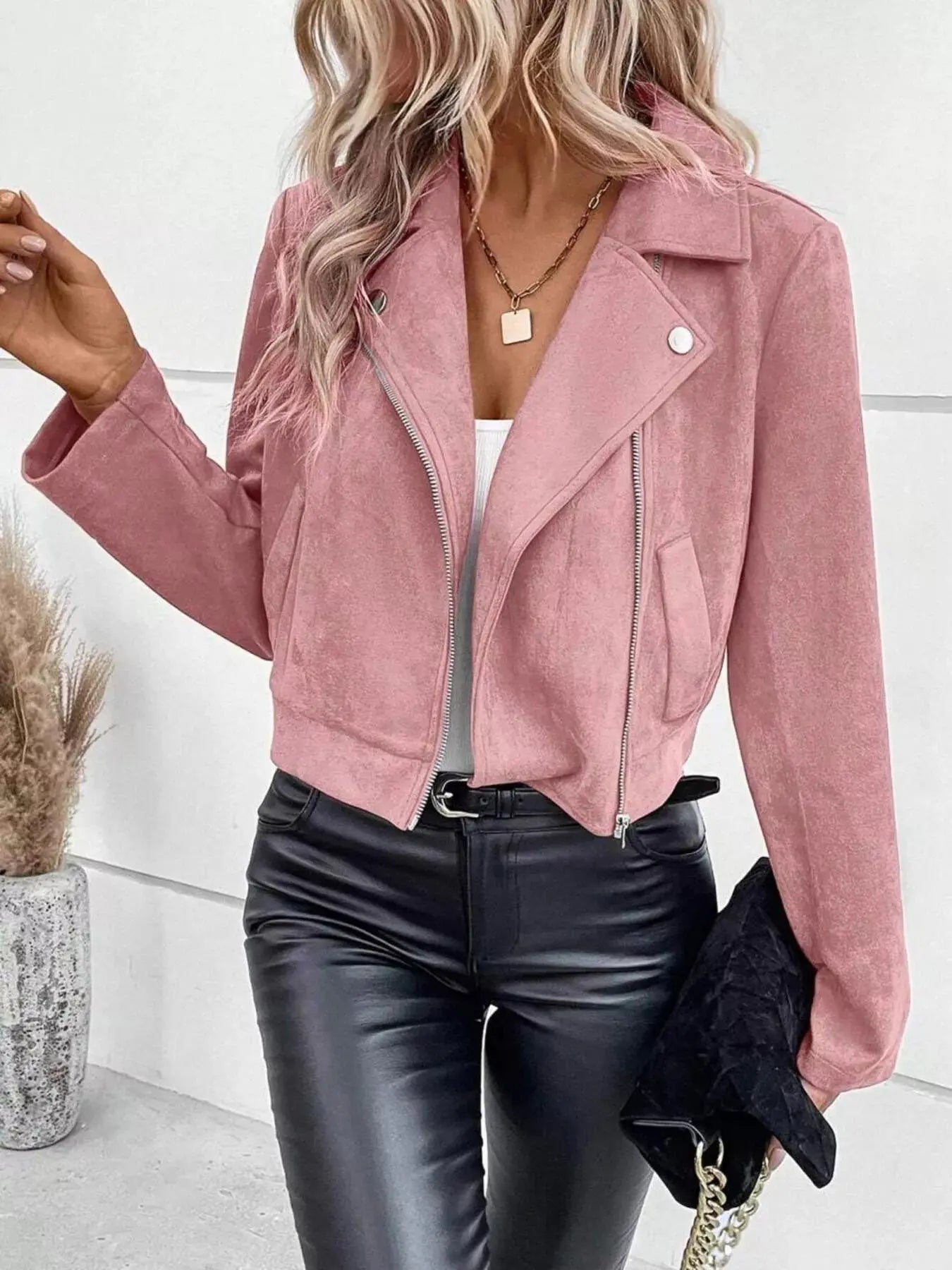 Zip Up Cropped Jacket - Be Bliss Boutique