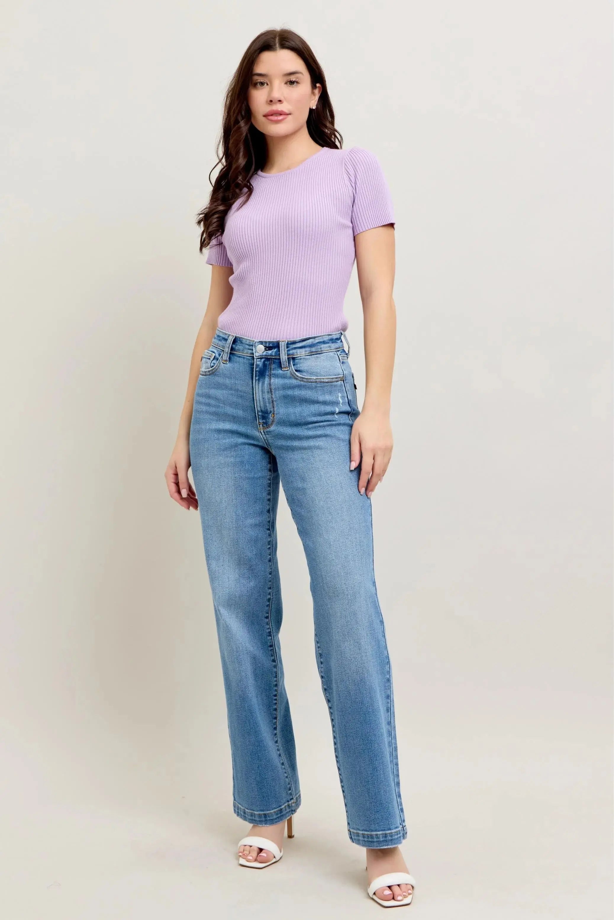 Full Size/Plus Size High Waist Straight Leg Judy Blue Jeans - Be Bliss Boutique