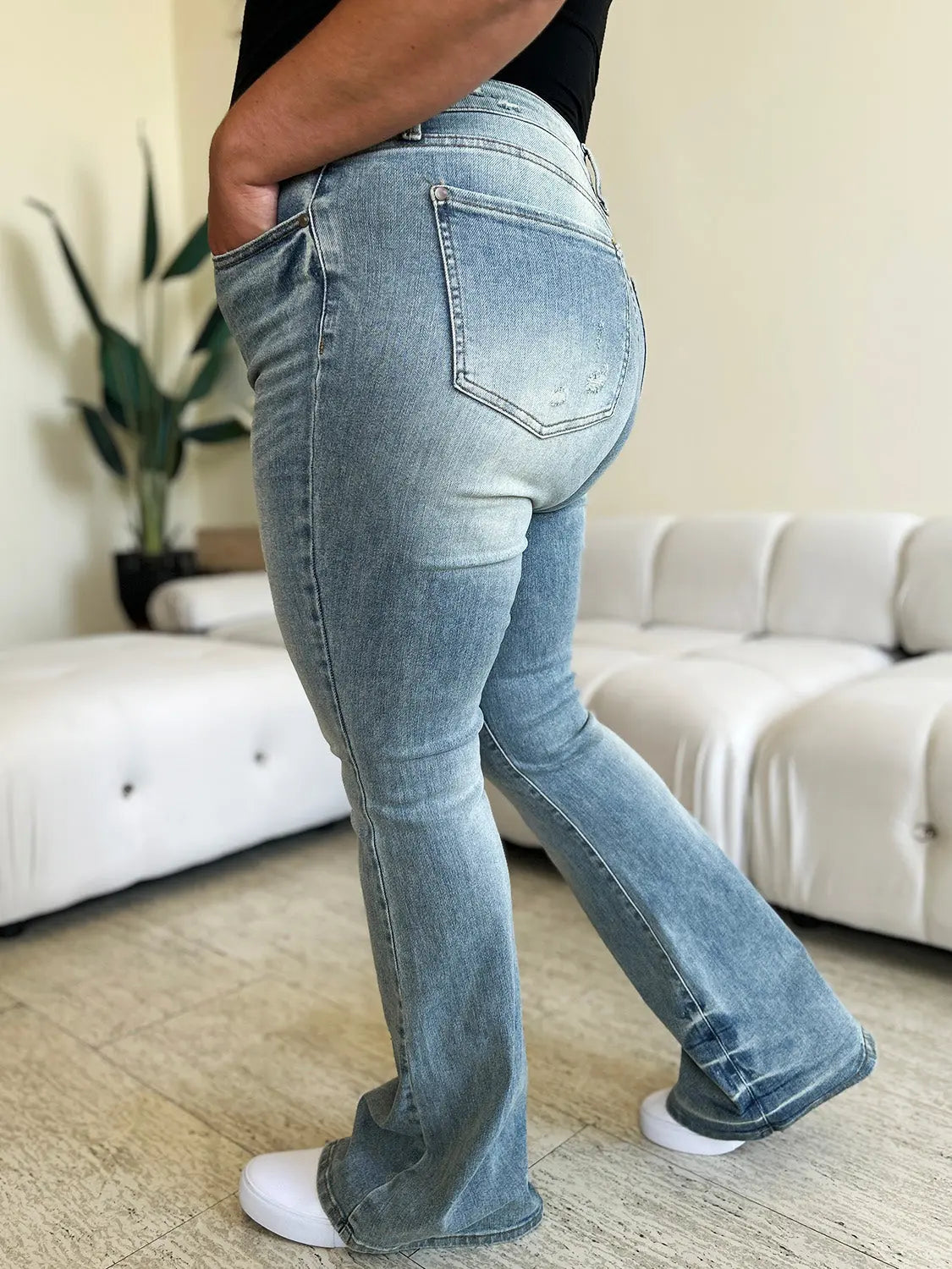 Judy Blue Full Size High Waist Flare Jeans - Be Bliss Boutique