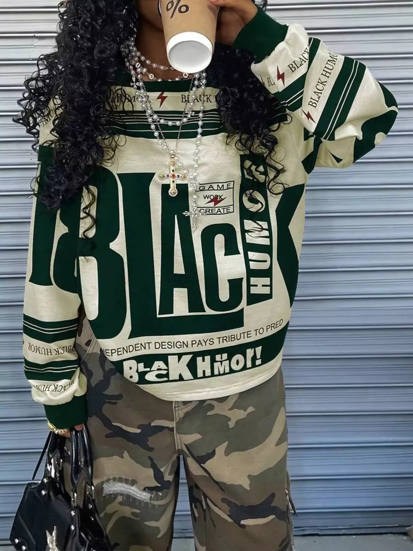 Printed Drop Shoulder Long Sleeve T-Shirt - Be Bliss Boutique