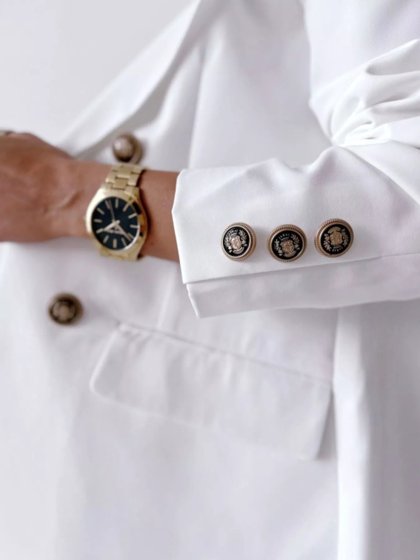 Double-Breasted Lapel Collar Blazer -  Be Bliss Boutique